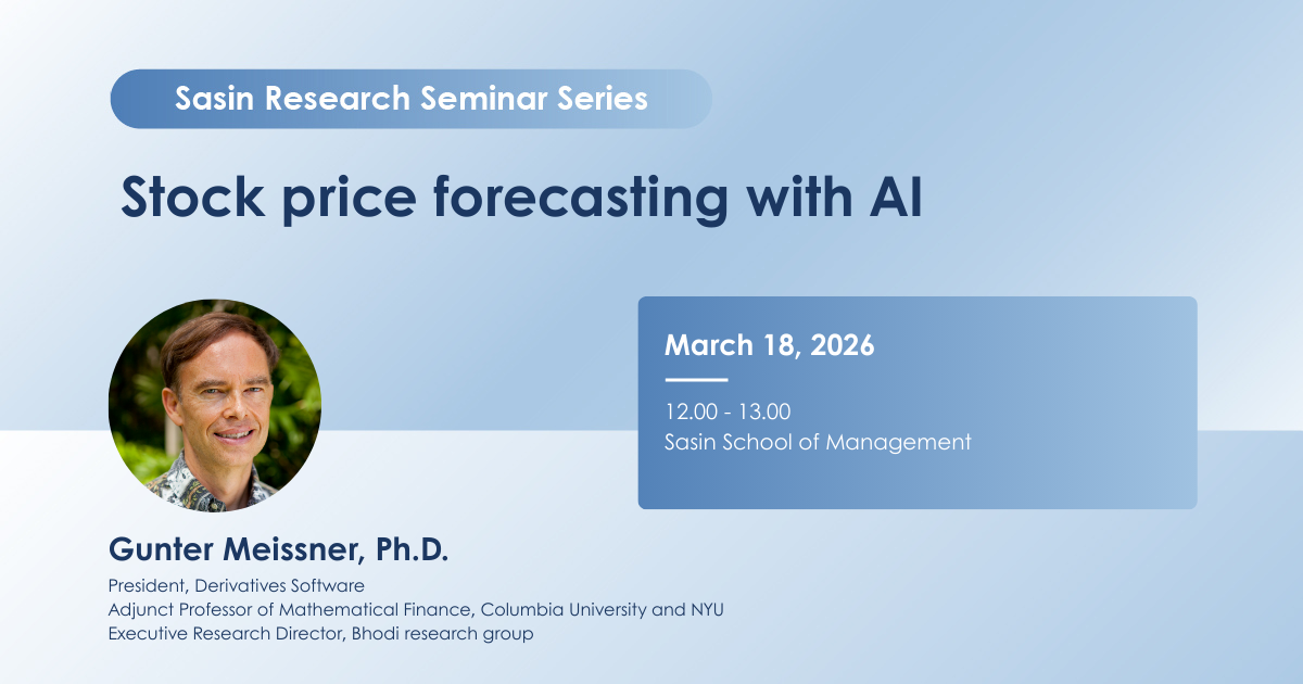 Sasin Research Seminar - Stock price forecasting with AI